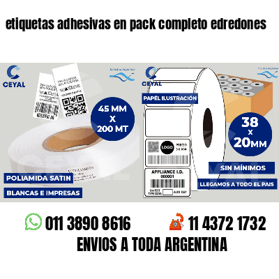 etiquetas adhesivas en pack completo edredones