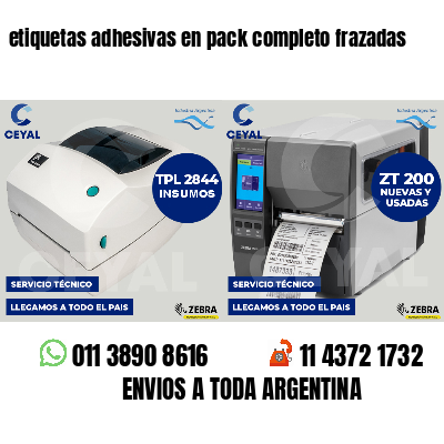etiquetas adhesivas en pack completo frazadas