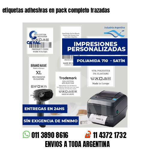 etiquetas adhesivas en pack completo frazadas