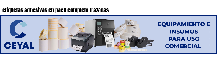 etiquetas adhesivas en pack completo frazadas