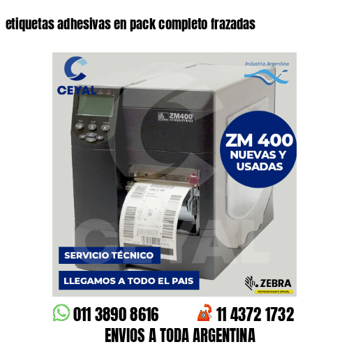 etiquetas adhesivas en pack completo frazadas