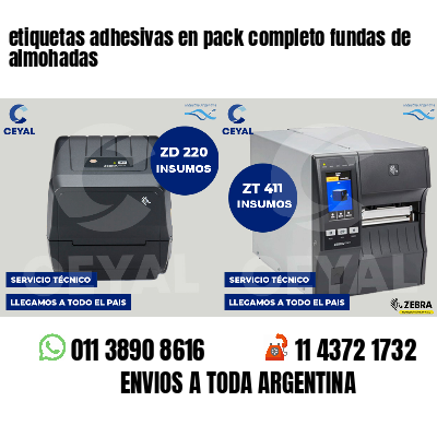 etiquetas adhesivas en pack completo fundas de almohadas