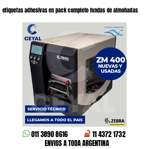 etiquetas adhesivas en pack completo fundas de almohadas