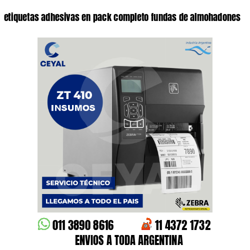 etiquetas adhesivas en pack completo fundas de almohadones