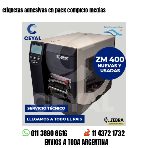 etiquetas adhesivas en pack completo medias