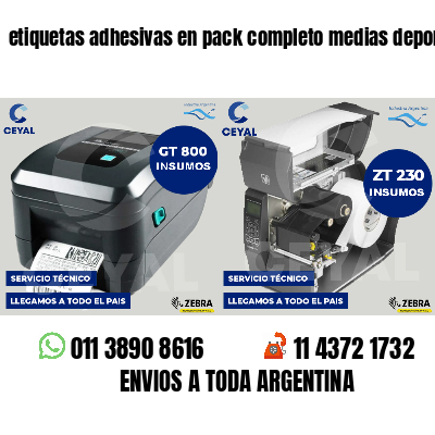 etiquetas adhesivas en pack completo medias deportivas