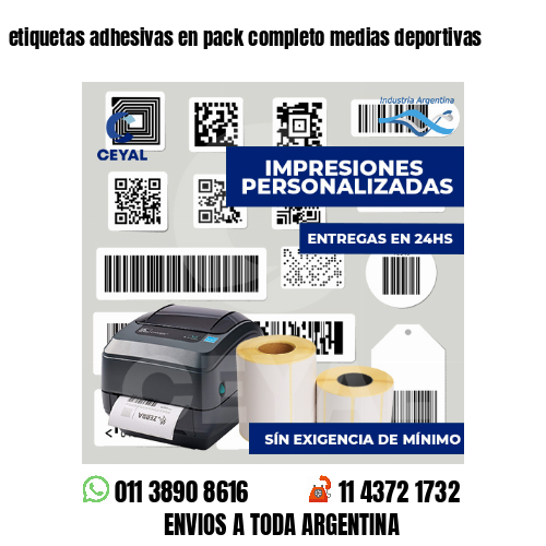 etiquetas adhesivas en pack completo medias deportivas