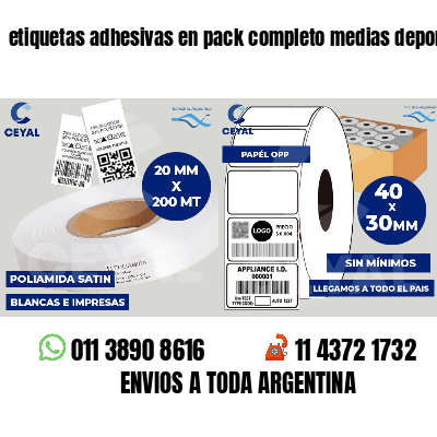 etiquetas adhesivas en pack completo medias deportivas
