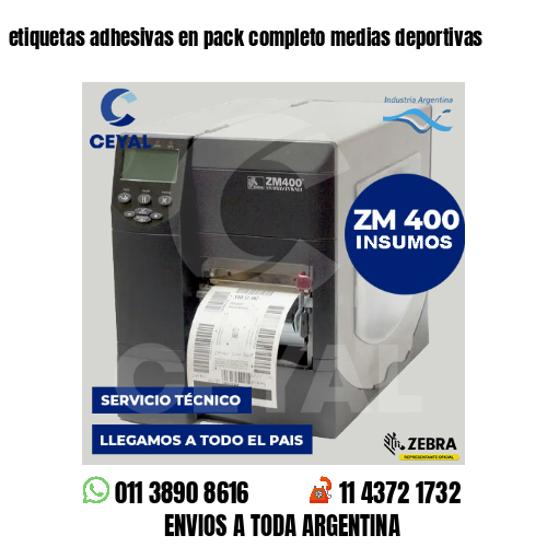 etiquetas adhesivas en pack completo medias deportivas