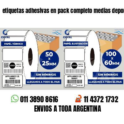 etiquetas adhesivas en pack completo medias deportivas