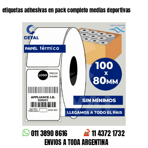 etiquetas adhesivas en pack completo medias deportivas