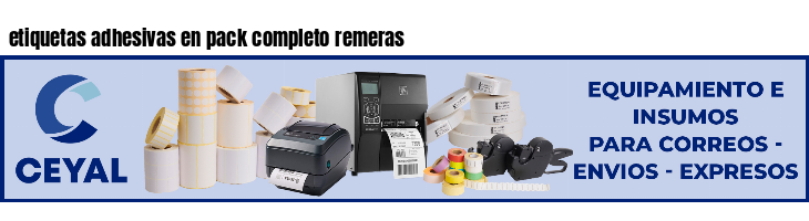 etiquetas adhesivas en pack completo remeras