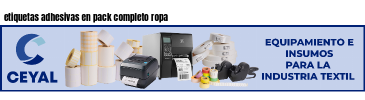 etiquetas adhesivas en pack completo ropa