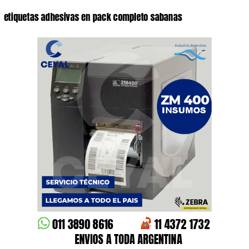 etiquetas adhesivas en pack completo sabanas