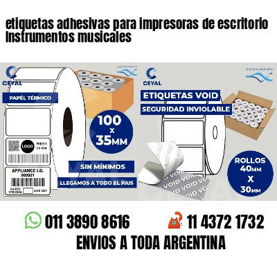 etiquetas adhesivas para impresoras de escritorio Instrumentos musicales