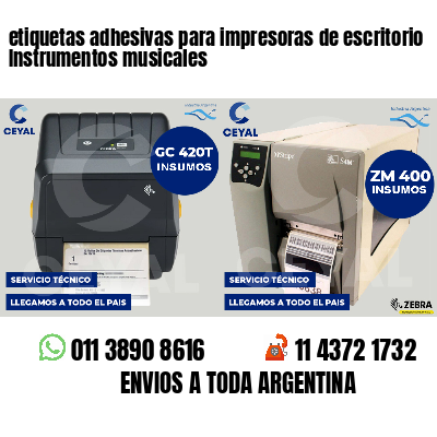 etiquetas adhesivas para impresoras de escritorio Instrumentos musicales