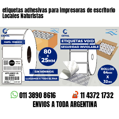 etiquetas adhesivas para impresoras de escritorio Locales Naturistas