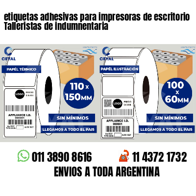 etiquetas adhesivas para impresoras de escritorio Talleristas de indumnentaria