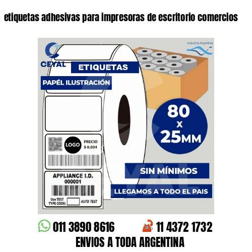 etiquetas adhesivas para impresoras de escritorio comercios