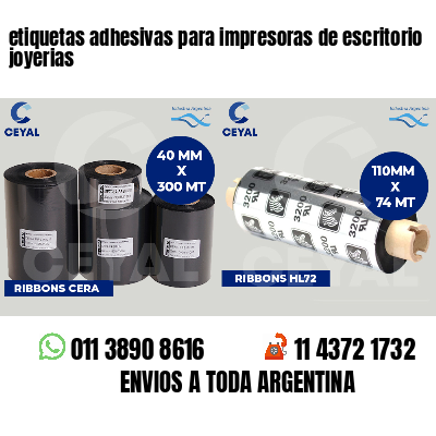 etiquetas adhesivas para impresoras de escritorio joyerias