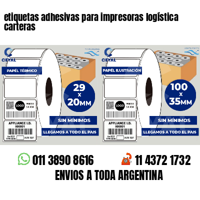 etiquetas adhesivas para impresoras logística  carteras