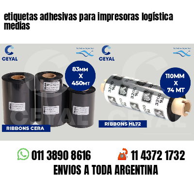 etiquetas adhesivas para impresoras logística  medias