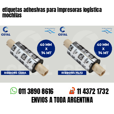 etiquetas adhesivas para impresoras logística  mochilas