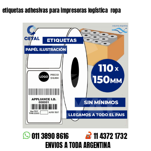 etiquetas adhesivas para impresoras logística  ropa