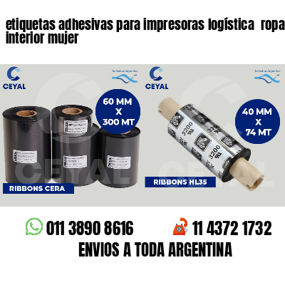 etiquetas adhesivas para impresoras logística  ropa interior mujer