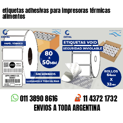 etiquetas adhesivas para impresoras térmicas alimentos
