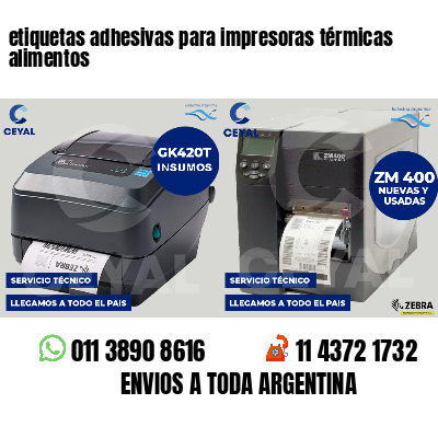 etiquetas adhesivas para impresoras térmicas alimentos