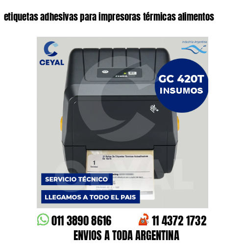 etiquetas adhesivas para impresoras térmicas alimentos