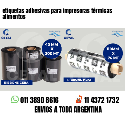 etiquetas adhesivas para impresoras térmicas alimentos