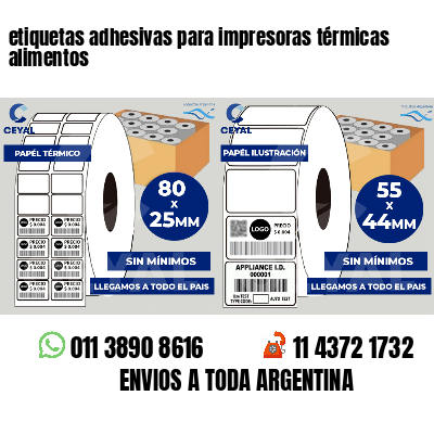 etiquetas adhesivas para impresoras térmicas alimentos