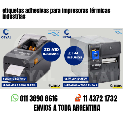 etiquetas adhesivas para impresoras térmicas industrias