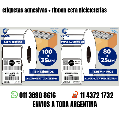 etiquetas adhesivas ribbon cera Bicicleterías