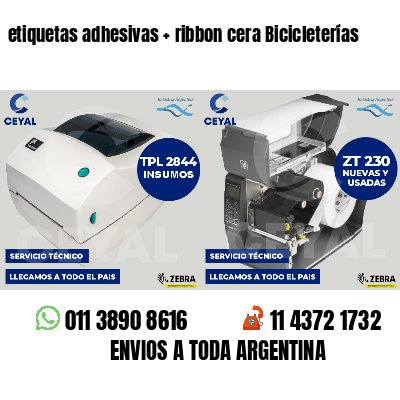 etiquetas adhesivas ribbon cera Bicicleterías