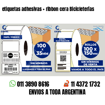 etiquetas adhesivas   ribbon cera Bicicleterías