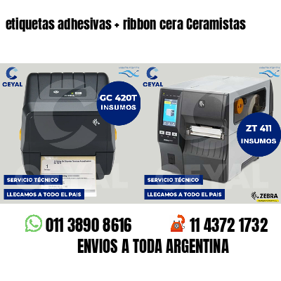 etiquetas adhesivas   ribbon cera Ceramistas