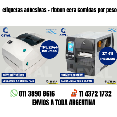 etiquetas adhesivas ribbon cera Comidas por peso