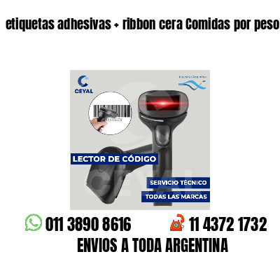 etiquetas adhesivas ribbon cera Comidas por peso