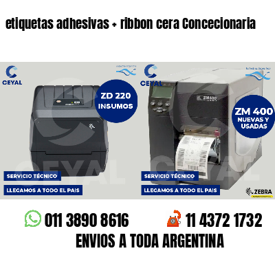 etiquetas adhesivas   ribbon cera Concecionaria