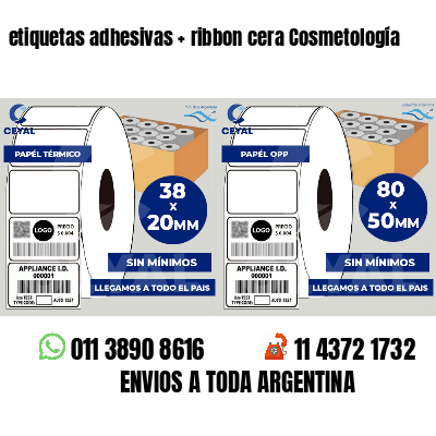 etiquetas adhesivas ribbon cera Cosmetología