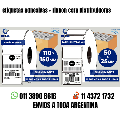 etiquetas adhesivas   ribbon cera Distribuidoras