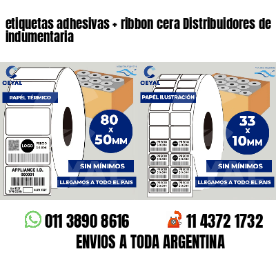 etiquetas adhesivas   ribbon cera Distribuidores de indumentaria