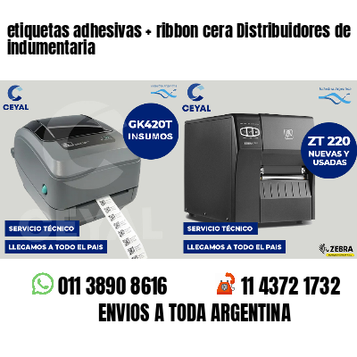 etiquetas adhesivas   ribbon cera Distribuidores de indumentaria