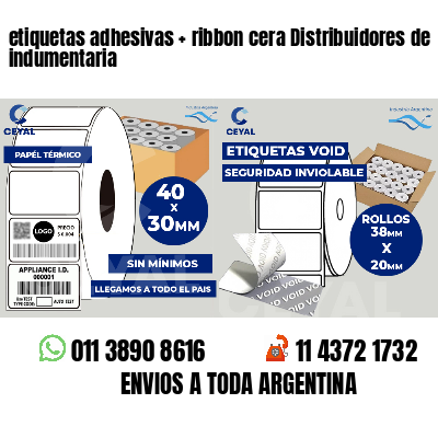 etiquetas adhesivas ribbon cera Distribuidores de indumentaria