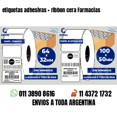 etiquetas adhesivas ribbon cera Farmacias