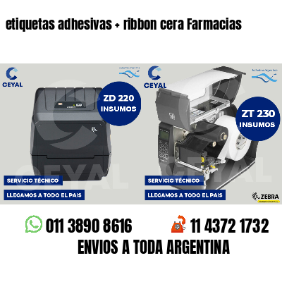 etiquetas adhesivas ribbon cera Farmacias