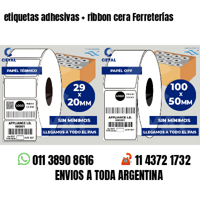 etiquetas adhesivas   ribbon cera Ferreterías